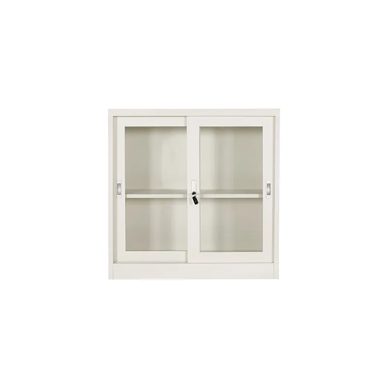 Low Glass Sliding  Door Steel Cabinet