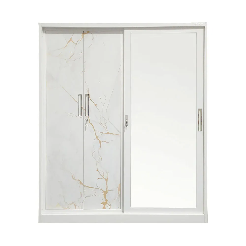 Printed 3 Doors Metal Wardrobe