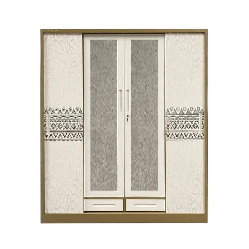 Printed 4 Doors Metal Wardrobe
