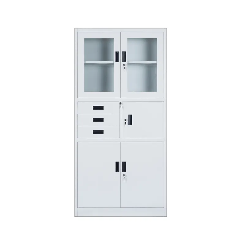 Steel Glass Door File Cabinet With Inner Safety Box